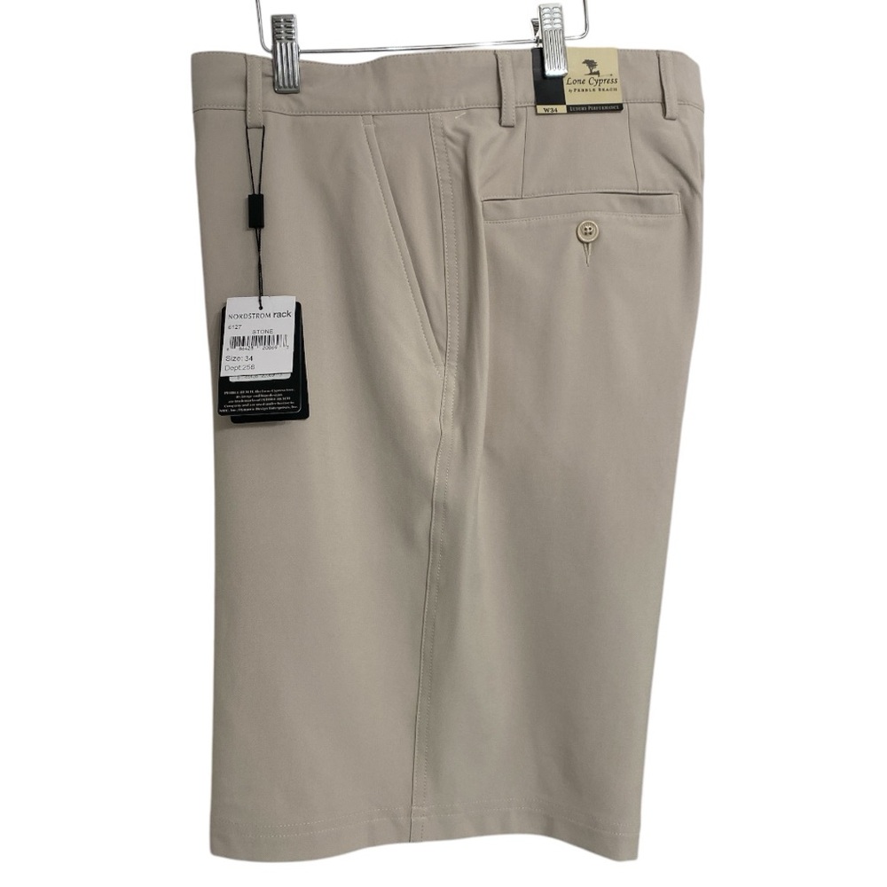 Pebble Beach Khaki Bermuda Golf Shorts - W 34 - NWT